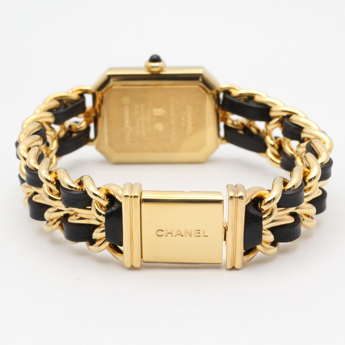 プルミエール M レディース 腕時計 クオーツ GP（ゴールドメッキ） レザー ブラック シャネル 時計 CHANEL