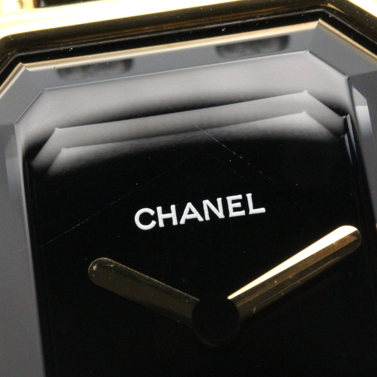 プルミエール M レディース 腕時計 クオーツ GP（ゴールドメッキ） レザー ブラック シャネル 時計 CHANEL