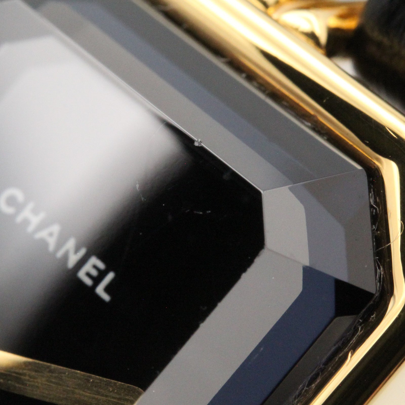 プルミエール M レディース 腕時計 クオーツ GP（ゴールドメッキ） レザー ブラック シャネル 時計 CHANEL