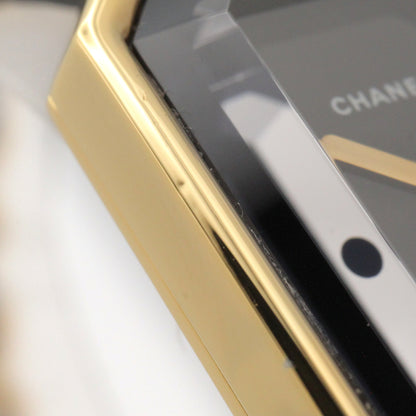 プルミエール M レディース 腕時計 クオーツ GP（ゴールドメッキ） レザー ブラック シャネル 時計 CHANEL