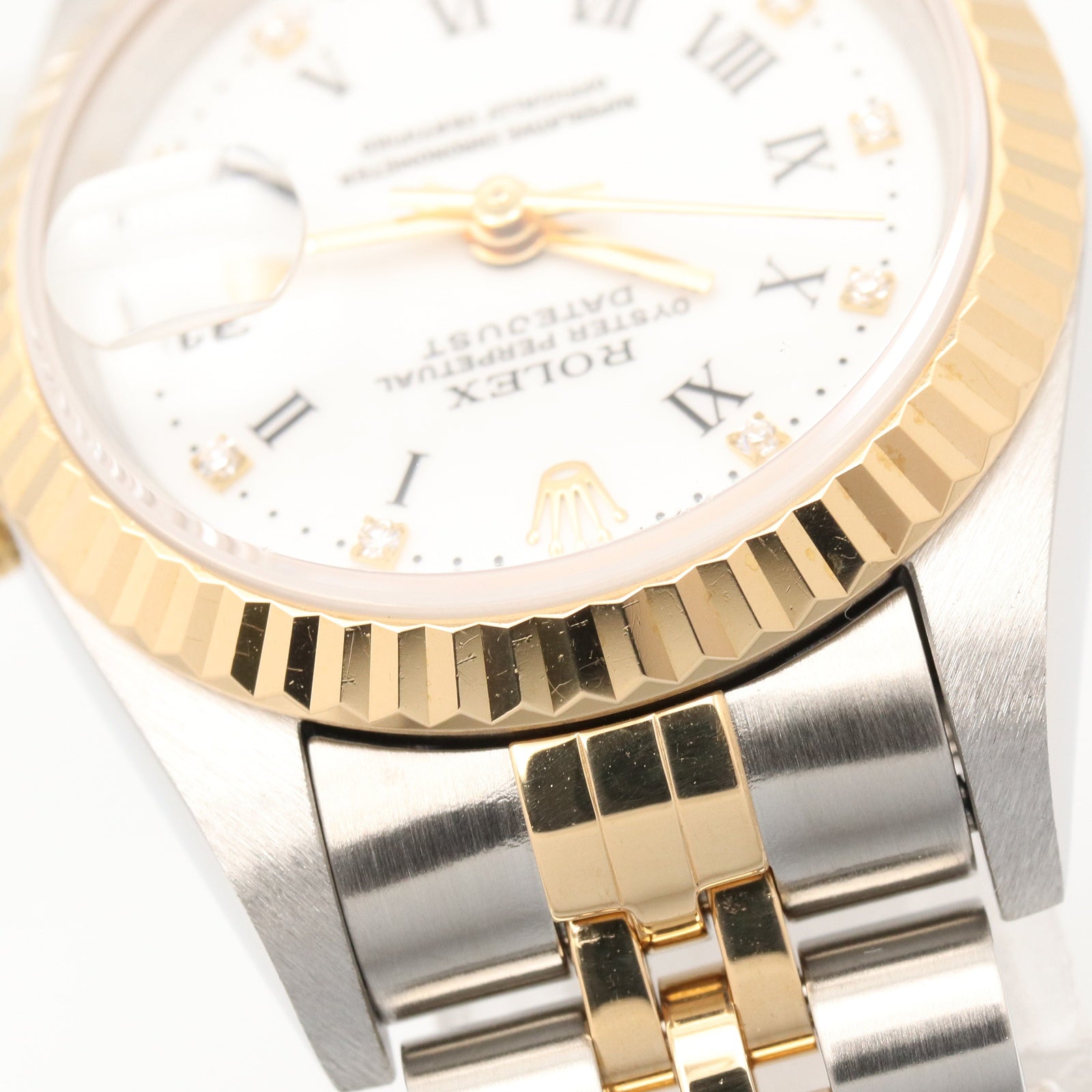 デイトジャスト W番 レディース 腕時計 自動巻き K18（イエローゴールド） ステンレススチール ホワイト ローマ W番 ロレックス 時計 ROLEX