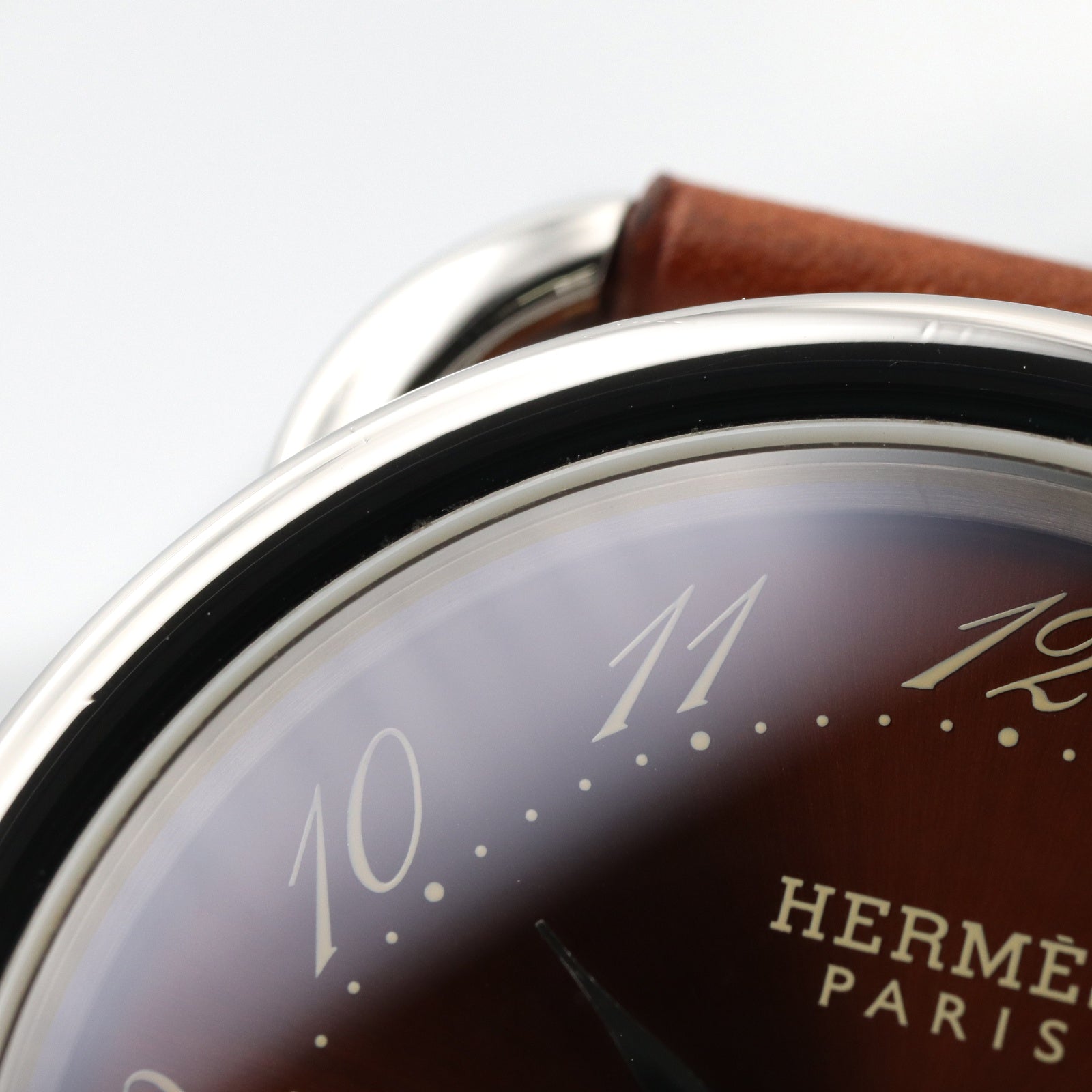 アルソー メンズ 腕時計 クオーツ ステンレススチール レザーベルト ブラウン エルメス 時計 HERMES
