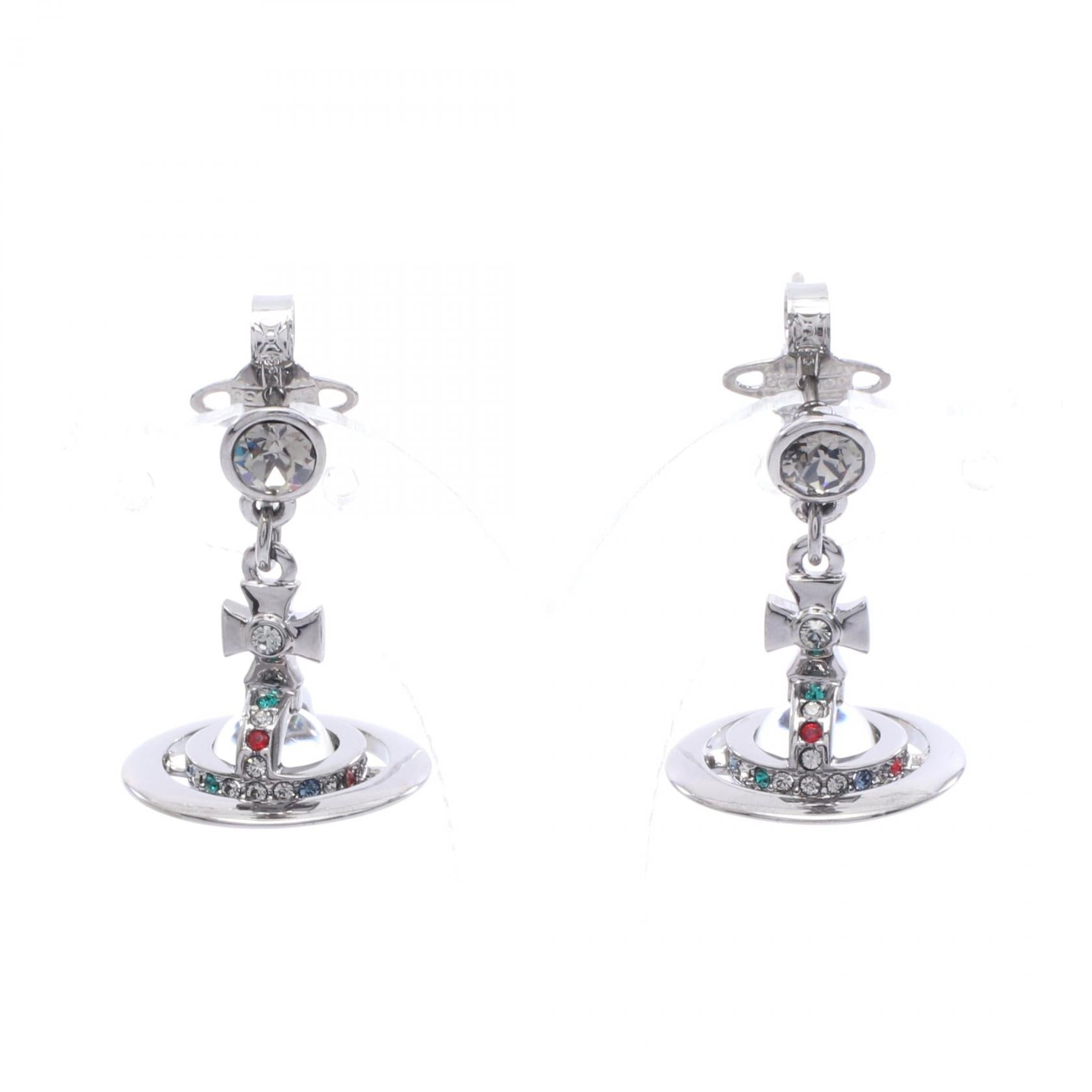NEW PETITE ORB ピアス GP（ゴールドメッキ） ラインストーン シルバー マルチカラー ヴィヴィアンウエストウッド アクセサリー Vivienne Westwood