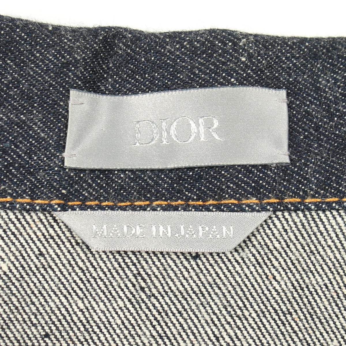 DIOR × sacai ロゴ デニムジャケット コットン ナイロン インディゴブルー ディオール