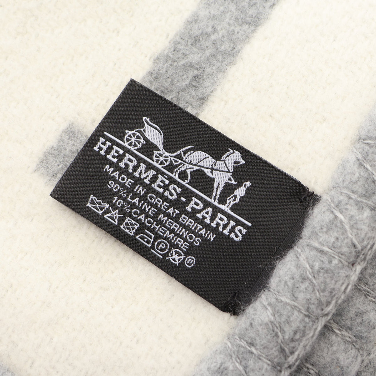 プレード アヴァロン3 ブランケット ウール カシミヤ ライトグレー グレー エルメス 財布・小物 HERMES