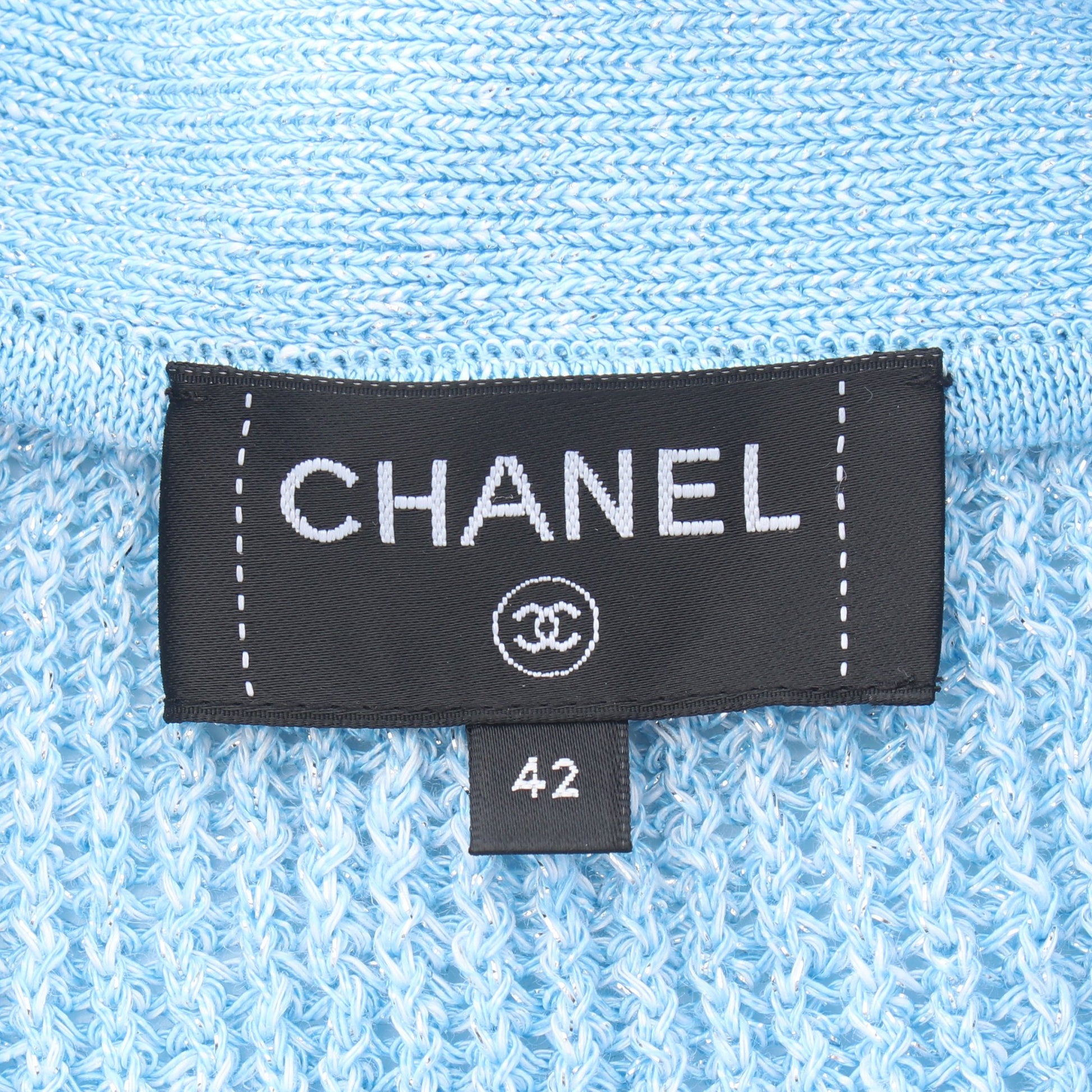 ココマークボタン ロング カーディガン リネン ビスコース コットン ライトブルー グリーン ライトピンク シャネル トップス CHANEL