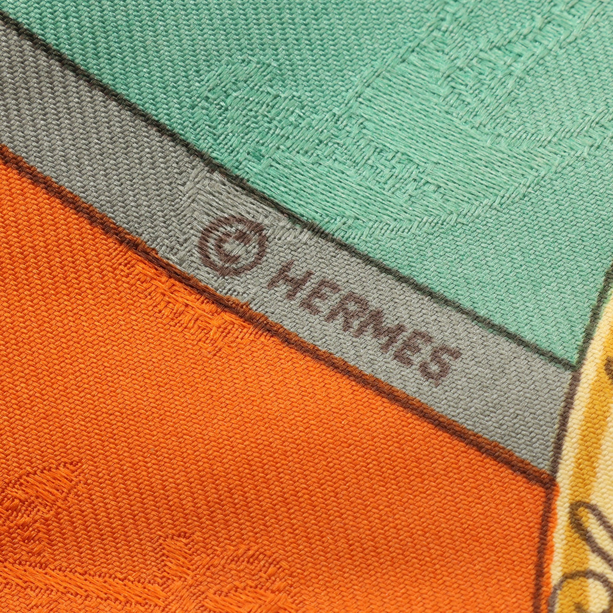 カレ90 LE GEOGRAPHE スカーフ シルク オレンジ マルチカラー エルメス 財布・小物 HERMES