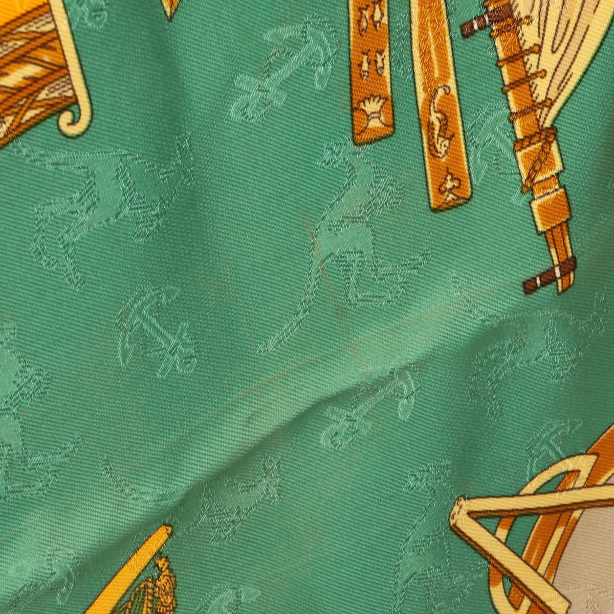 カレ90 LE GEOGRAPHE スカーフ シルク オレンジ マルチカラー エルメス 財布・小物 HERMES