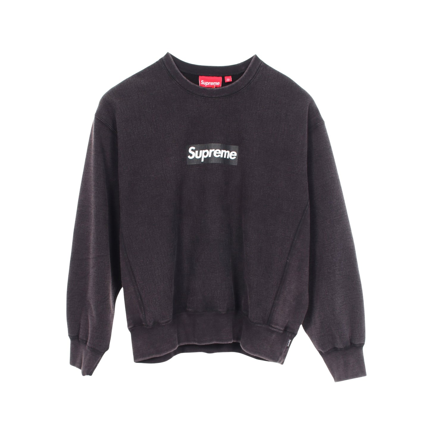 Washed BoxLogo Crewneck ウォッシュ加工 スウェットシャツ コットン ダークグレー シュプリーム