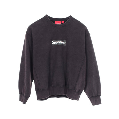 Washed BoxLogo Crewneck ウォッシュ加工 スウェットシャツ コットン ダークグレー シュプリーム