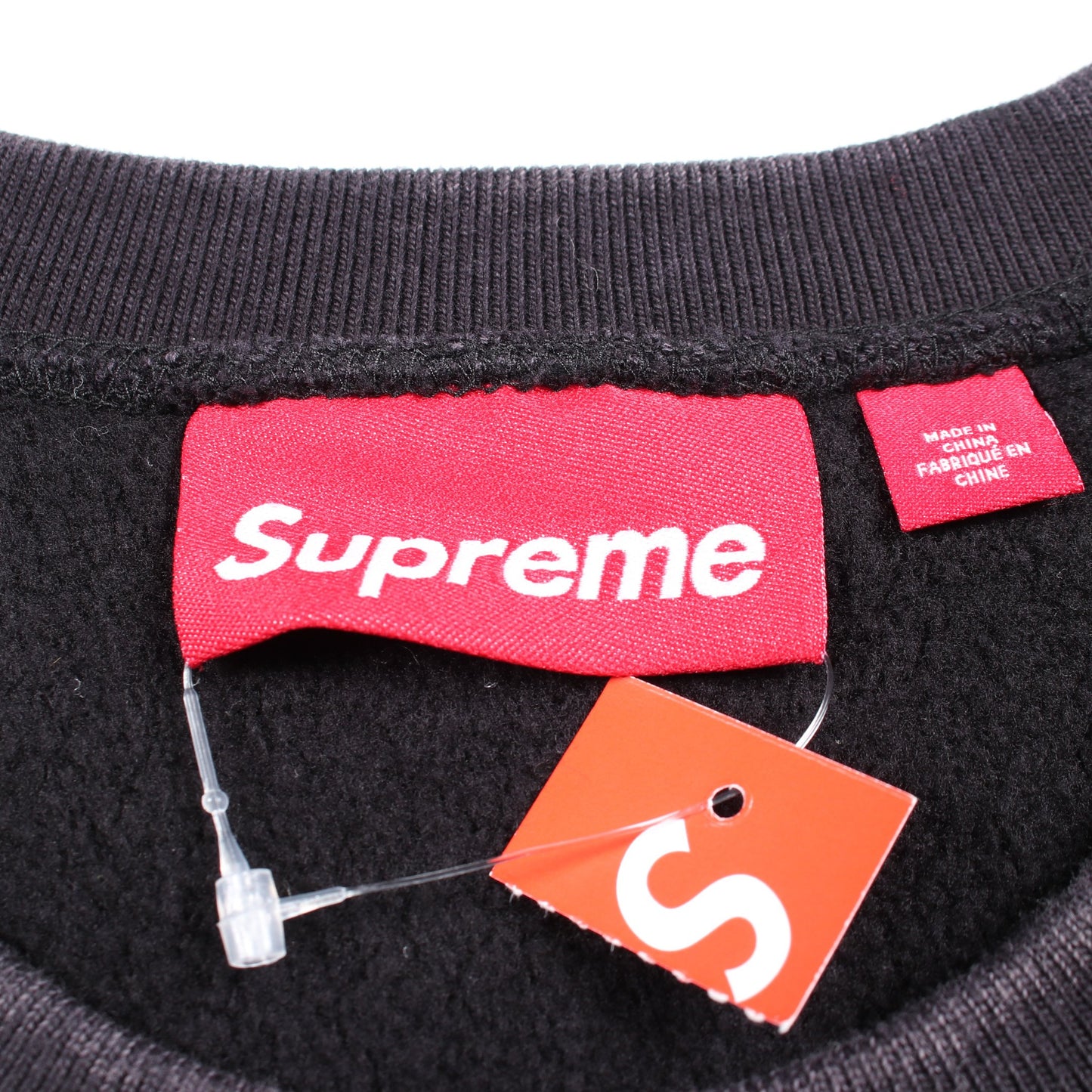 Washed BoxLogo Crewneck ウォッシュ加工 スウェットシャツ コットン ダークグレー シュプリーム