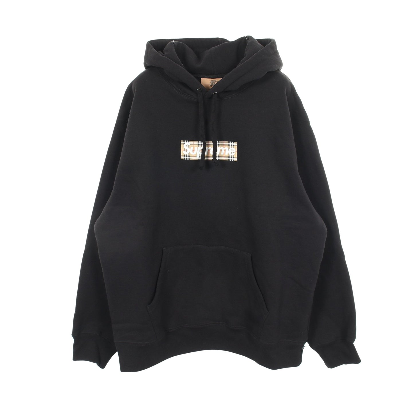 Supreme × Burberry BoxLogo Hooded プルオーバーパーカー コットン ブラック シュプリーム