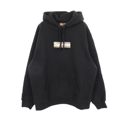 Supreme × Burberry BoxLogo Hooded プルオーバーパーカー コットン ブラック シュプリーム