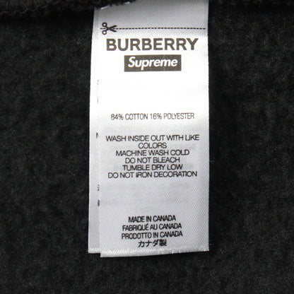 Supreme × Burberry BoxLogo Hooded プルオーバーパーカー コットン ブラック シュプリーム