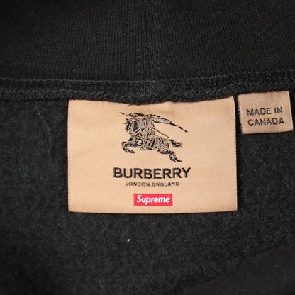 Supreme × Burberry BoxLogo Hooded プルオーバーパーカー コットン ブラック シュプリーム