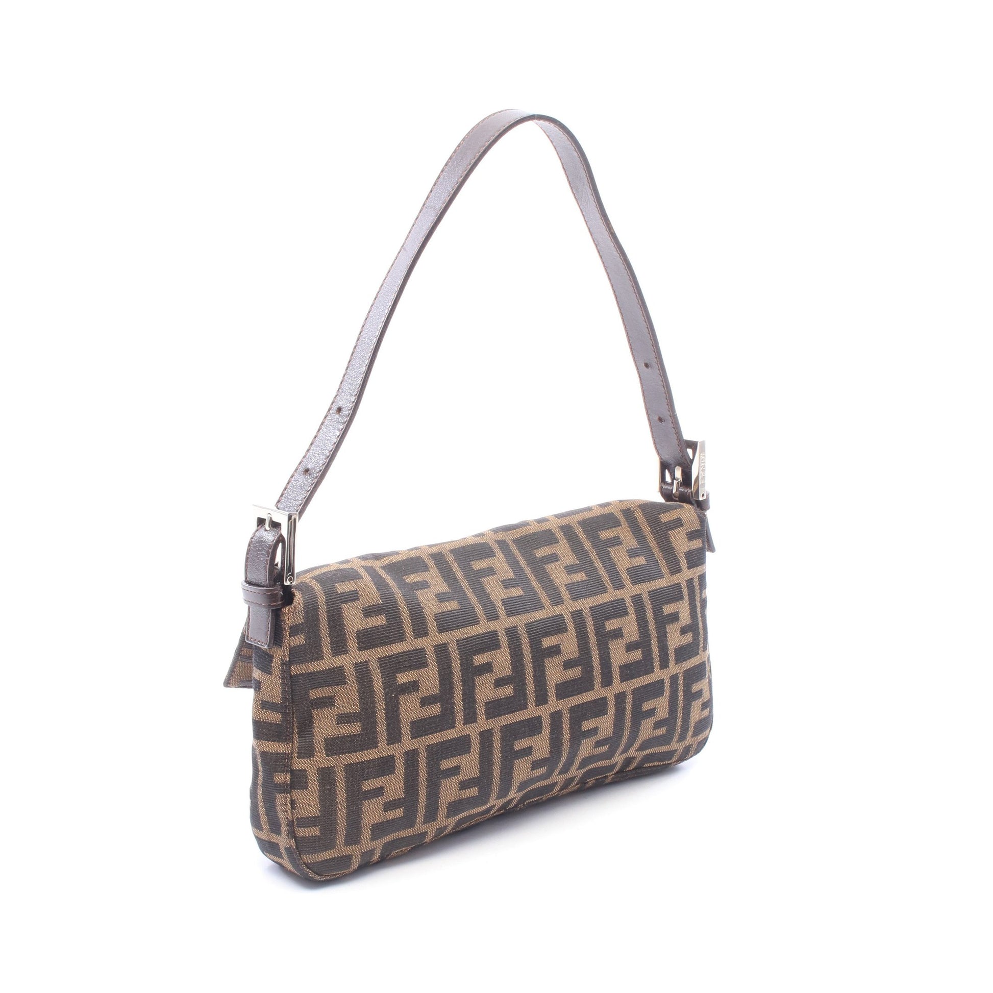 マンマバケット ズッカ ハンドバッグ キャンバス レザー ブラウン ブラック フェンディ バッグ FENDI