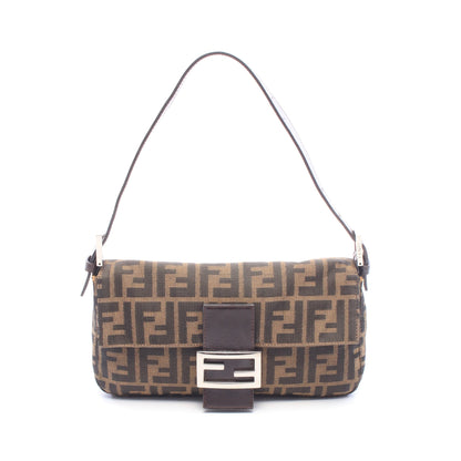 マンマバケット ズッカ ハンドバッグ キャンバス レザー ブラウン ブラック フェンディ バッグ FENDI