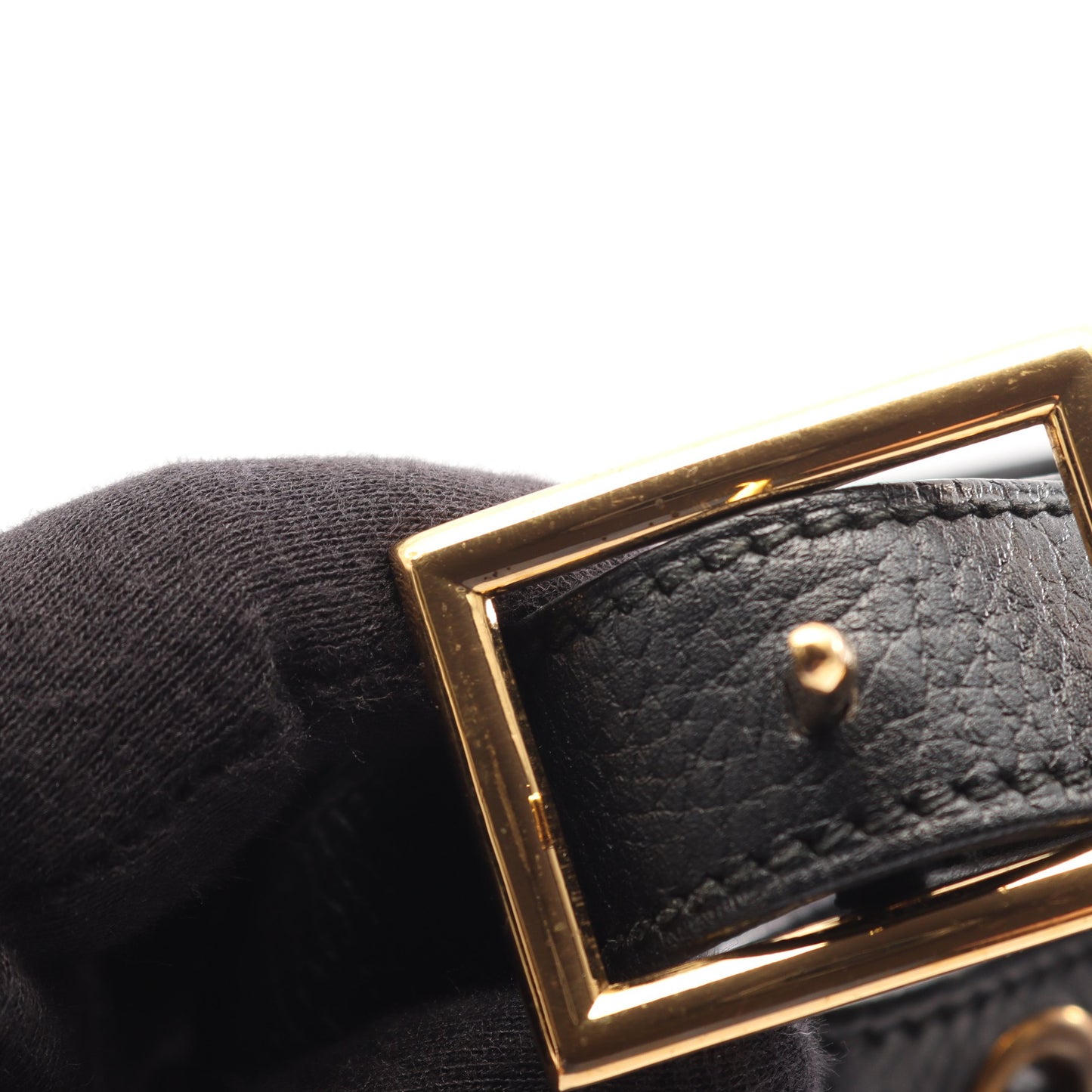スタンディ ショルダーバッグ クシュベル ブラック ゴールド金具 ○S刻印 エルメス