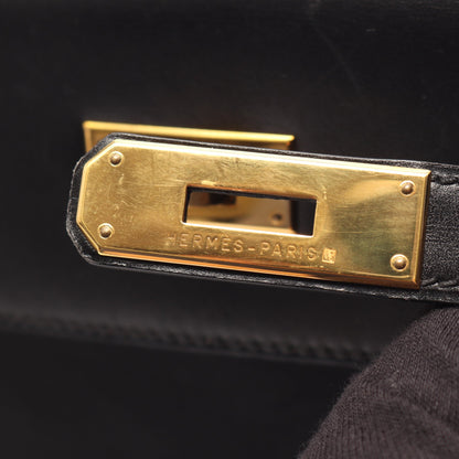 ケリー32 2WAY 内縫い ハンドバッグ ボックスカーフ ブラック ゴールド金具 □A刻印 エルメス