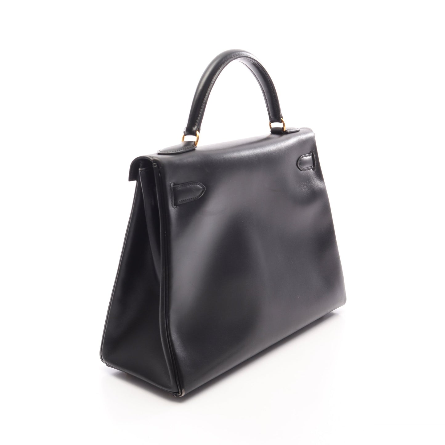 ケリー32 2WAY 内縫い ハンドバッグ ボックスカーフ ブラック ゴールド金具 □A刻印 エルメス