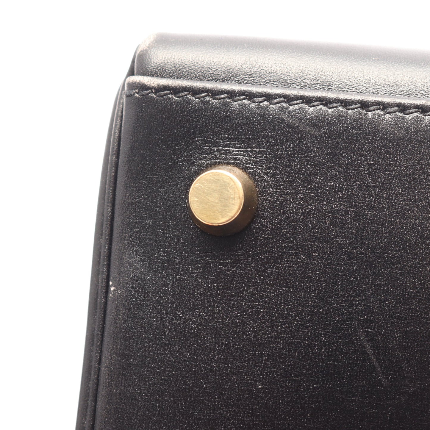 ケリー32 2WAY 内縫い ハンドバッグ ボックスカーフ ブラック ゴールド金具 □A刻印 エルメス