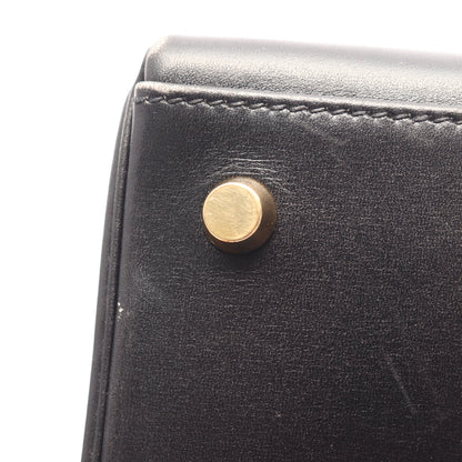 ケリー32 2WAY 内縫い ハンドバッグ ボックスカーフ ブラック ゴールド金具 □A刻印 エルメス