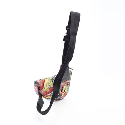 DIOR × KENNY SCHARF SADDLE サドル ボディバッグ キャンバス レザー ブラック マルチカラー ディオール