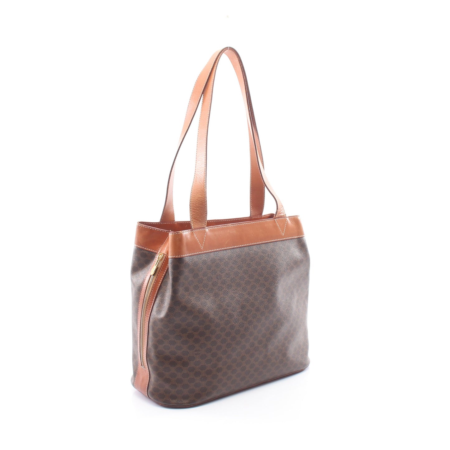 マカダム ショルダーバッグ PVC レザー ブラウン ダークブラウン セリーヌ バッグ CELINE