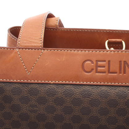 マカダム ショルダーバッグ PVC レザー ブラウン ダークブラウン セリーヌ バッグ CELINE