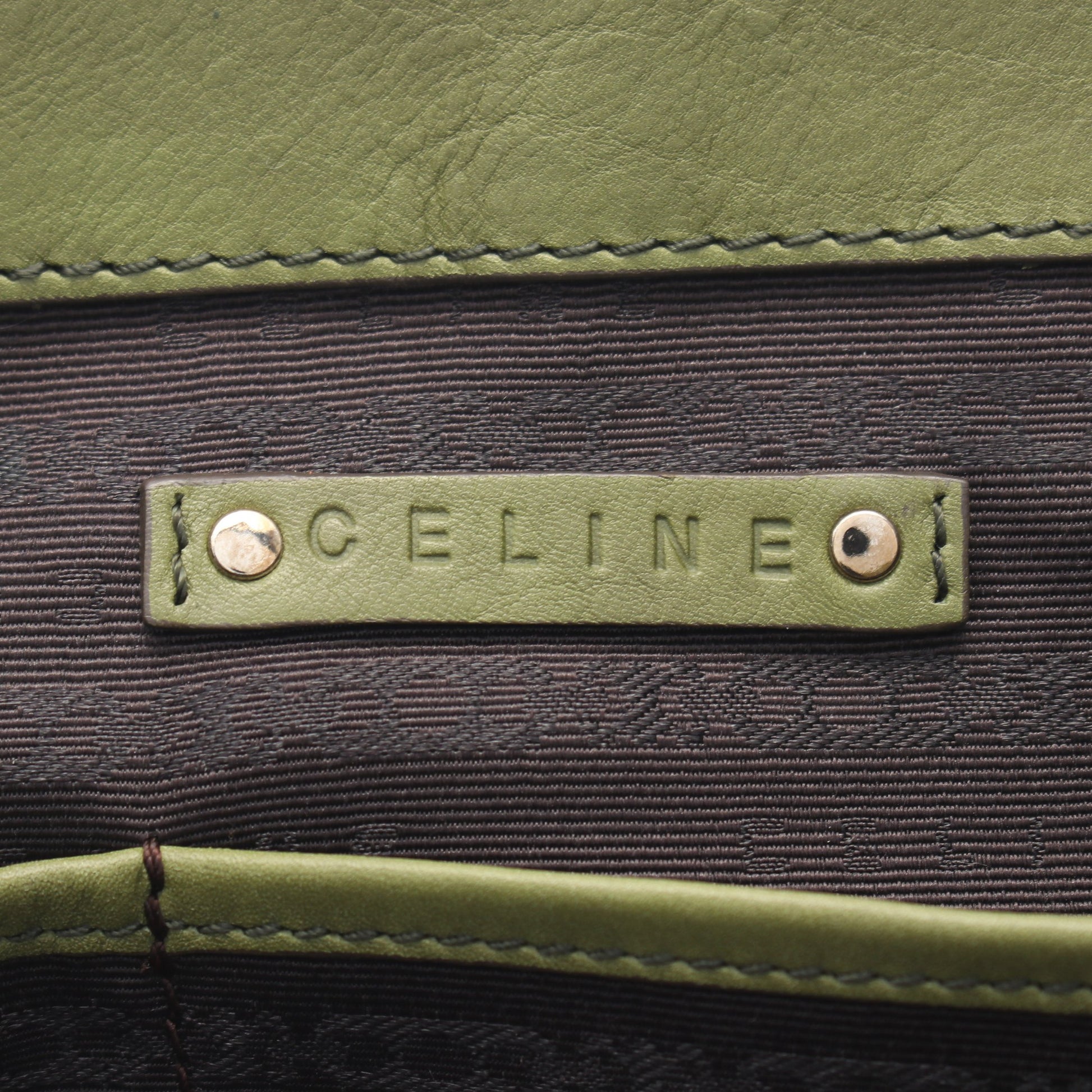 ブギーバッグ ハンドバッグ レザー グリーン セリーヌ バッグ CELINE