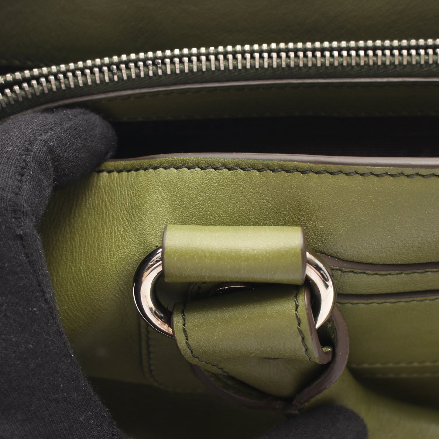 ブギーバッグ ハンドバッグ レザー グリーン セリーヌ バッグ CELINE