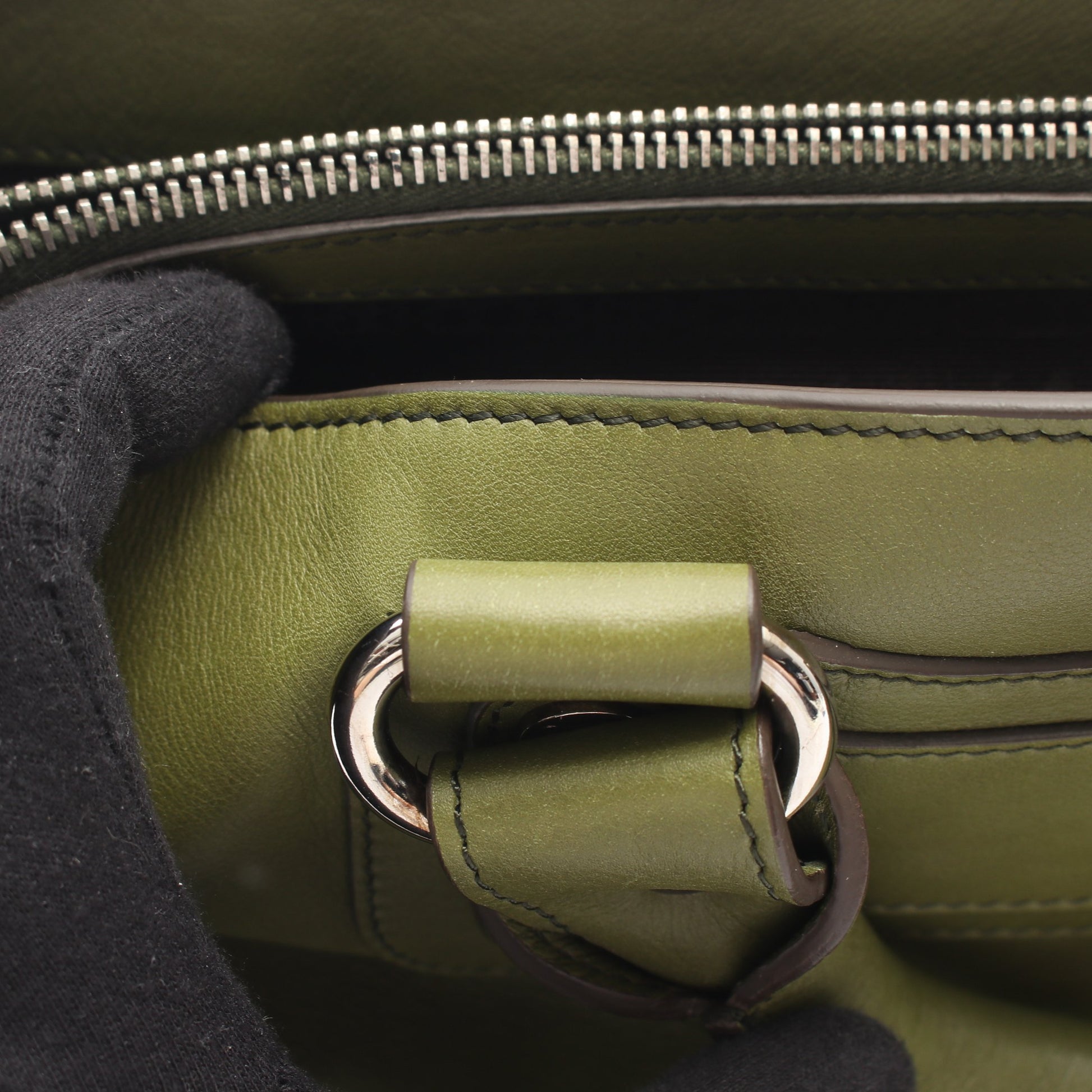 ブギーバッグ ハンドバッグ レザー グリーン セリーヌ バッグ CELINE