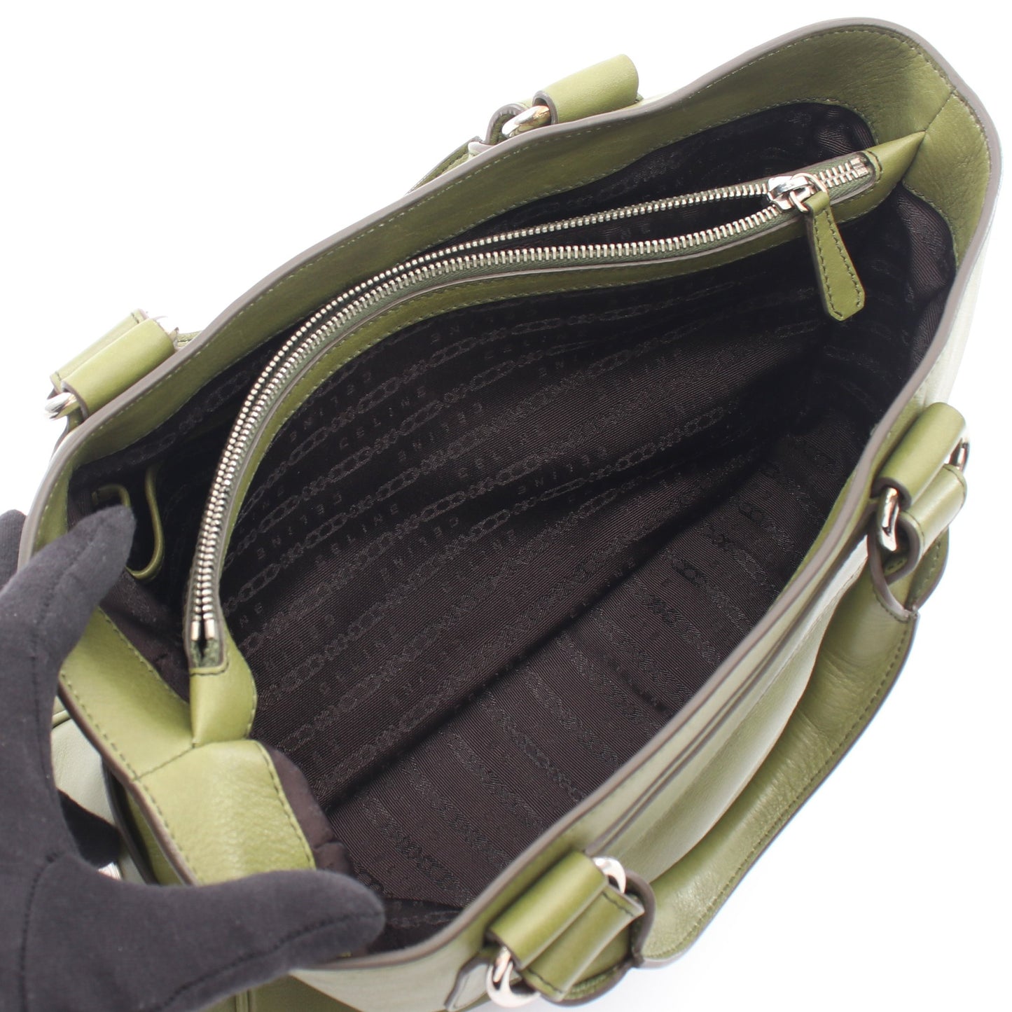 ブギーバッグ ハンドバッグ レザー グリーン セリーヌ バッグ CELINE