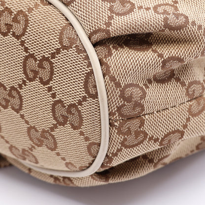 GGキャンバス ショルダーバッグ キャンバス レザー ベージュ オフホワイト グッチ バッグ GUCCI