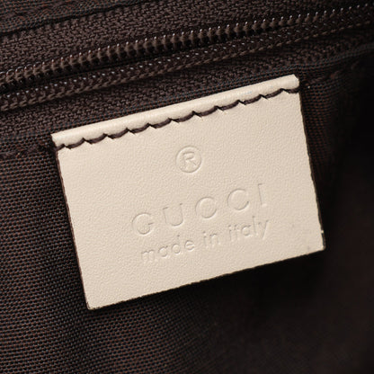 GGキャンバス ショルダーバッグ キャンバス レザー ベージュ オフホワイト グッチ バッグ GUCCI