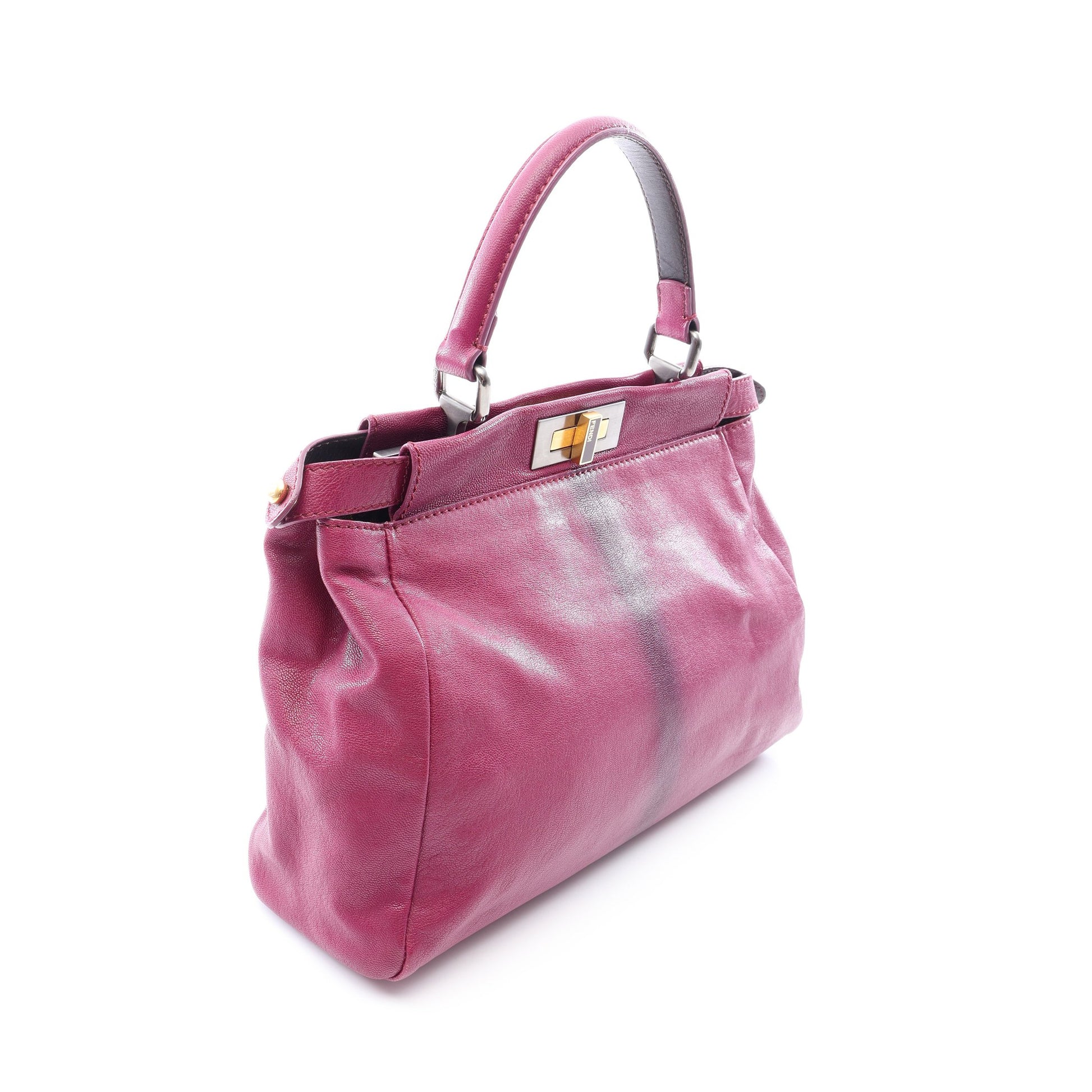ピーカブー レギュラー 2WAY ハンドバッグ レザー パープル フェンディ バッグ FENDI