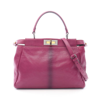 ピーカブー レギュラー 2WAY ハンドバッグ レザー パープル フェンディ バッグ FENDI