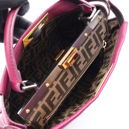 ピーカブー レギュラー 2WAY ハンドバッグ レザー パープル フェンディ バッグ FENDI