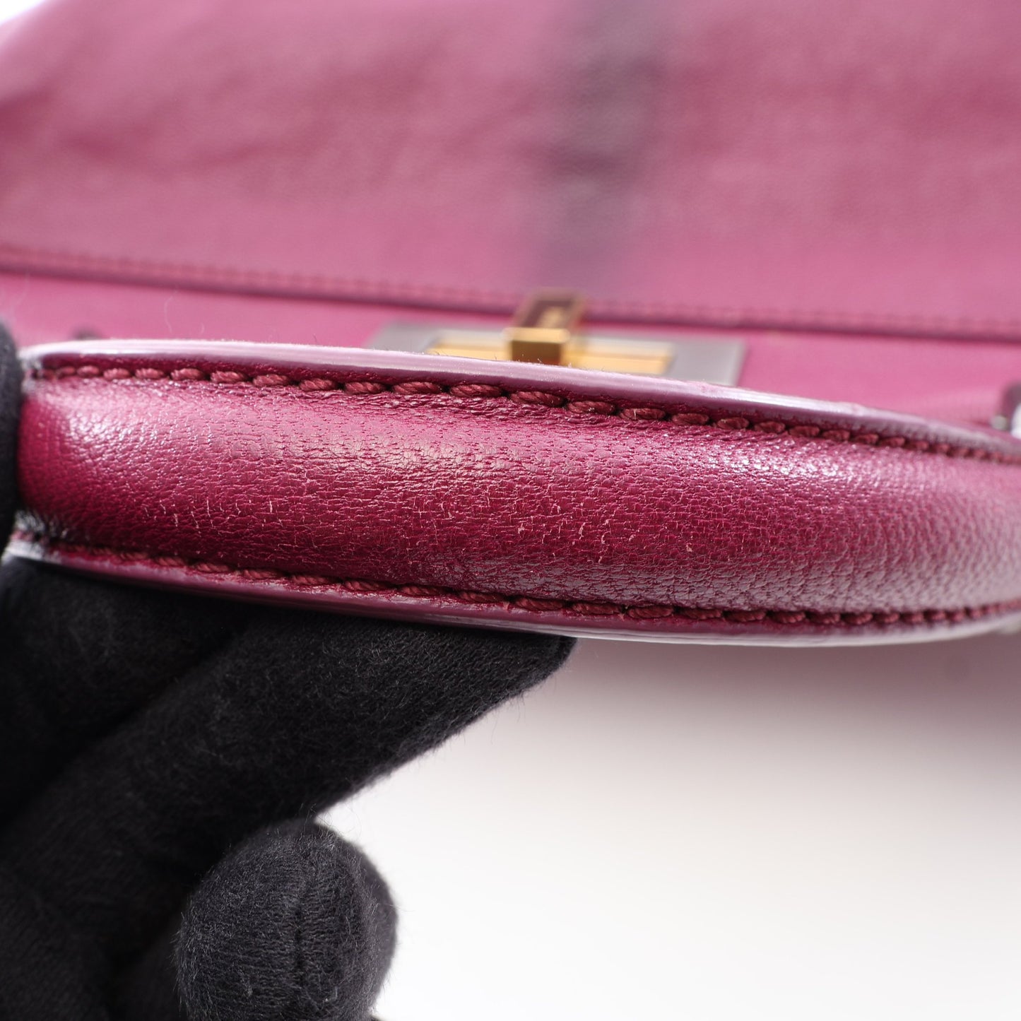 ピーカブー レギュラー 2WAY ハンドバッグ レザー パープル フェンディ バッグ FENDI