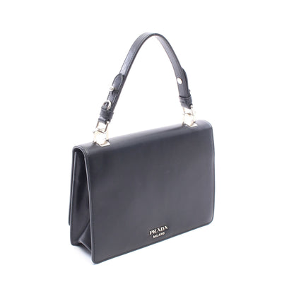 SOFT CALF ハンドバッグ レザー ブラック プラダ バッグ PRADA