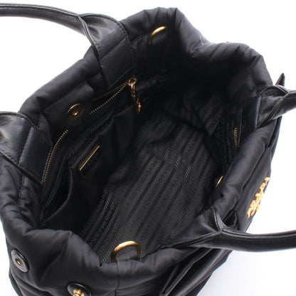 TESSUTO BOMBER 2WAY ハンドバッグ ナイロン レザー ブラック プラダ
