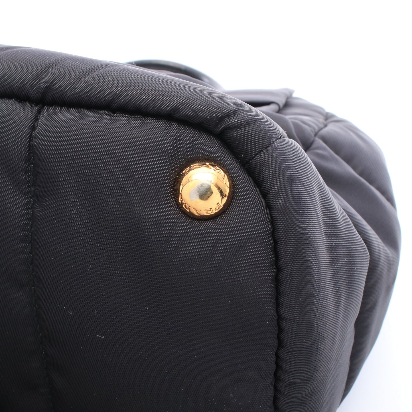 TESSUTO BOMBER 2WAY ハンドバッグ ナイロン レザー ブラック プラダ