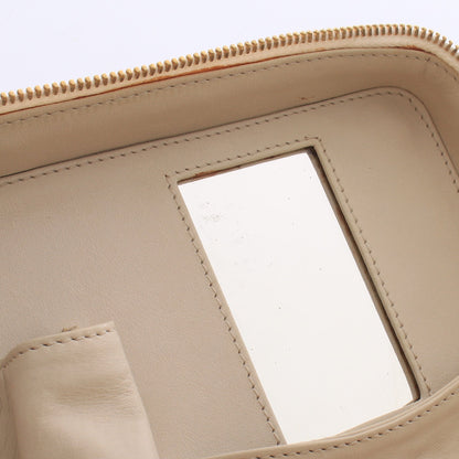 ワイルドステッチ バニティバッグ チェーンハンドバッグ キャンバス アイボリー ゴールド金具 シャネル