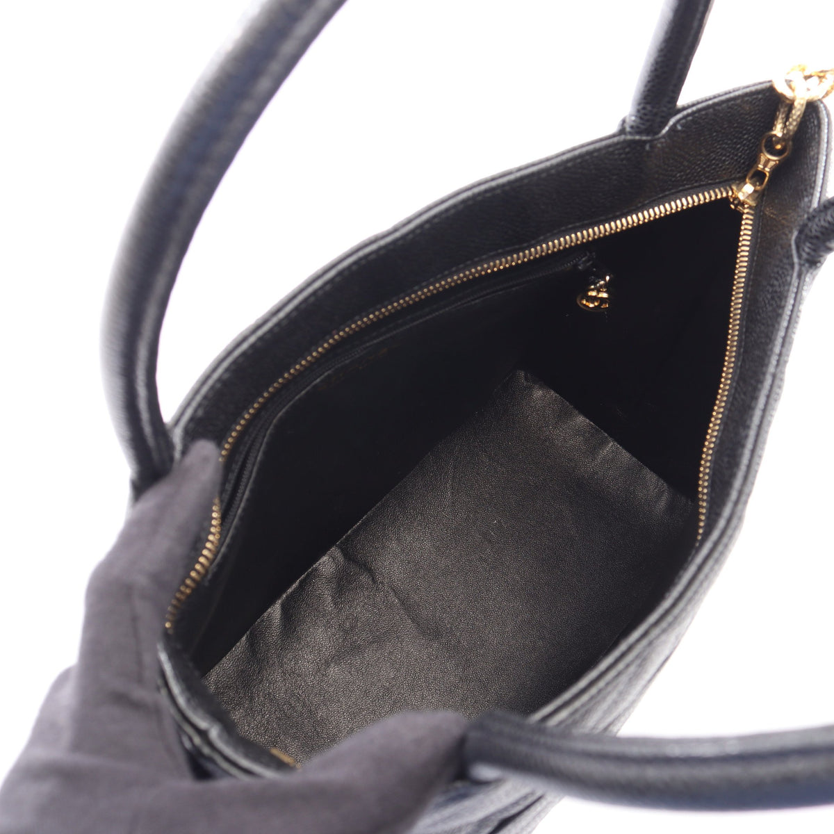 復刻トート ハンドバッグ トートバッグ キャビアスキン ブラック ゴールド金具 シャネル バッグ CHANEL