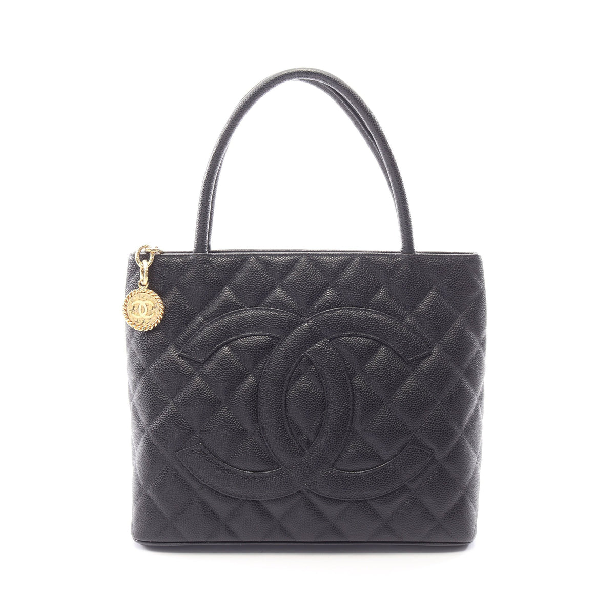 復刻トート ハンドバッグ トートバッグ キャビアスキン ブラック ゴールド金具 シャネル バッグ CHANEL