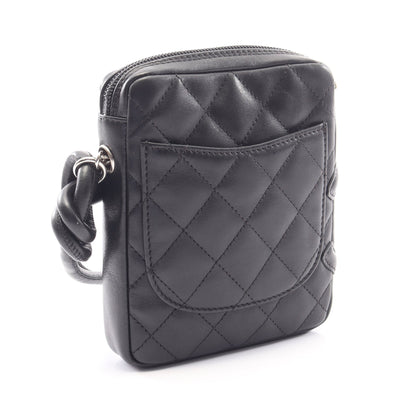 カンボンライン スモール ショルダーバッグ レザー ブラック シルバー金具 シャネル バッグ CHANEL