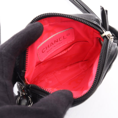 カンボンライン スモール ショルダーバッグ レザー ブラック シルバー金具 シャネル バッグ CHANEL