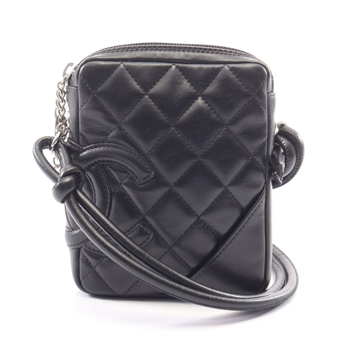 カンボンライン スモール ショルダーバッグ レザー ブラック シルバー金具 シャネル バッグ CHANEL