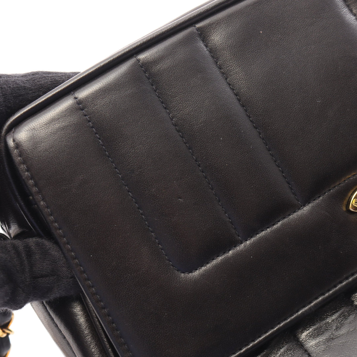 マドモアゼル チェーンショルダーバッグ ラムスキン ブラック ゴールド金具 シャネル バッグ CHANEL