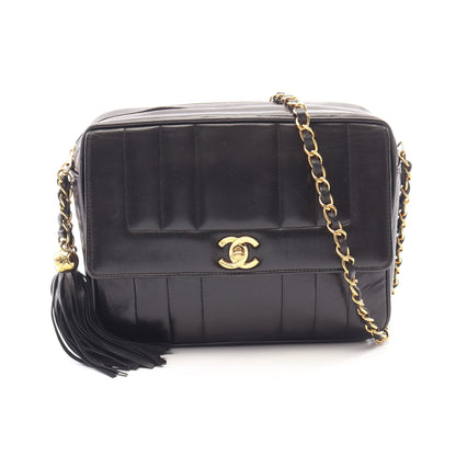 マドモアゼル チェーンショルダーバッグ ラムスキン ブラック ゴールド金具 シャネル バッグ CHANEL